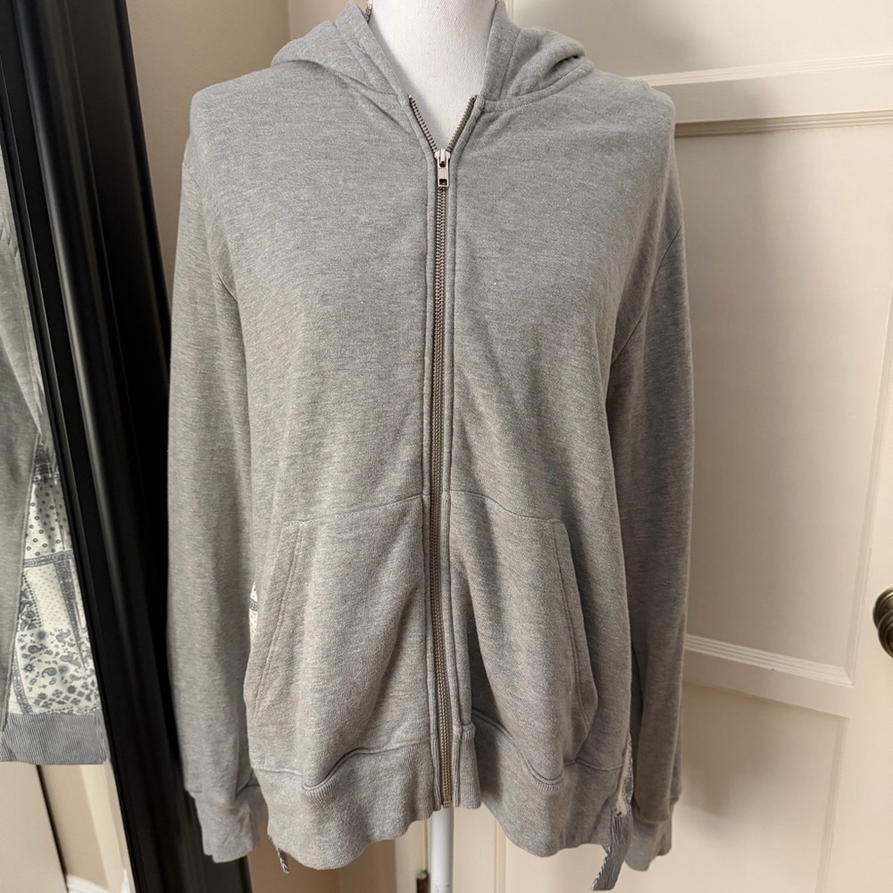 Clu Too Gray Women's Hoodie With Paisley Back Detail